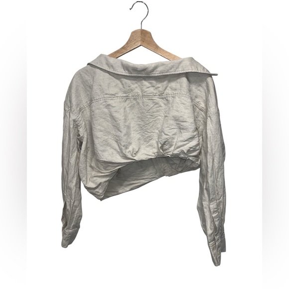 JACQUEMUS Mejean Cotton-Linen Cropped Shirt - size  34 - Picture 6 of 12